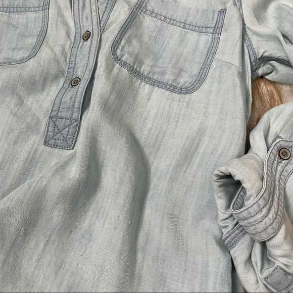 Talbots light chambray roll tab tunic - Picture 7 of 7